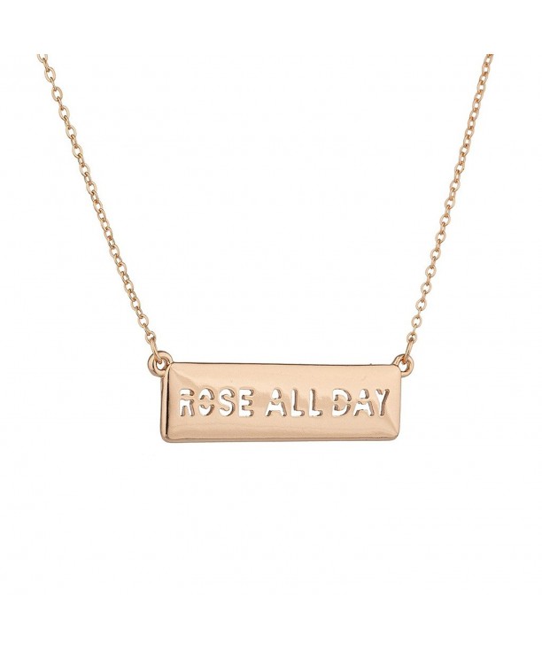 Lux Accessories Goldtone Verbiage Necklace