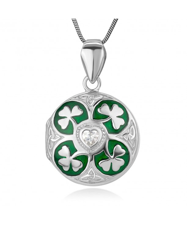 Sterling Silver Shamrock Trinity Necklace