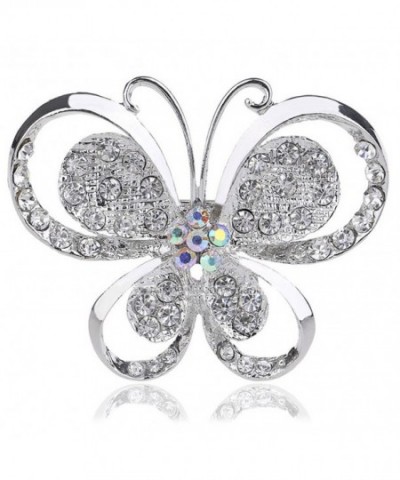 SANWOOD Bridal Crystal Butterfly Breastpin