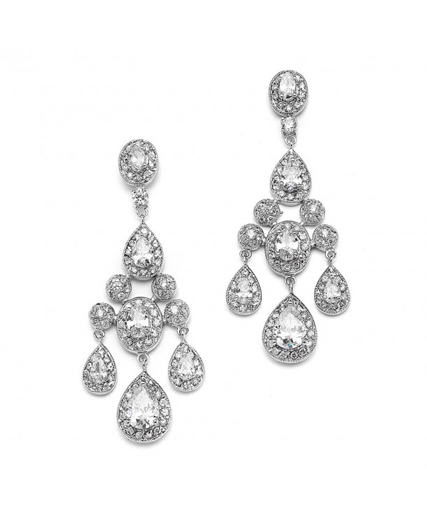 Mariell Chandelier Earrings Oval Cut Pear Shaped