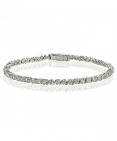 Sterling Silver Zirconia Round cut Bracelet