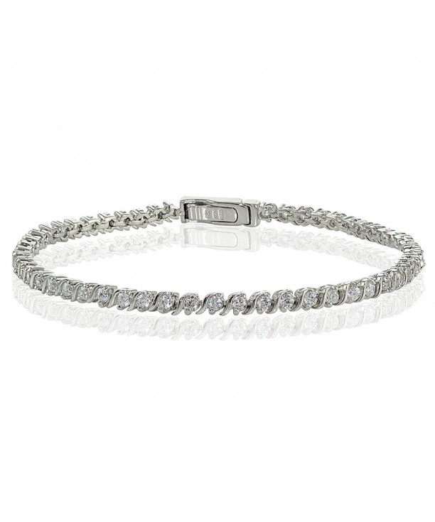 Sterling Silver Zirconia Round cut Bracelet