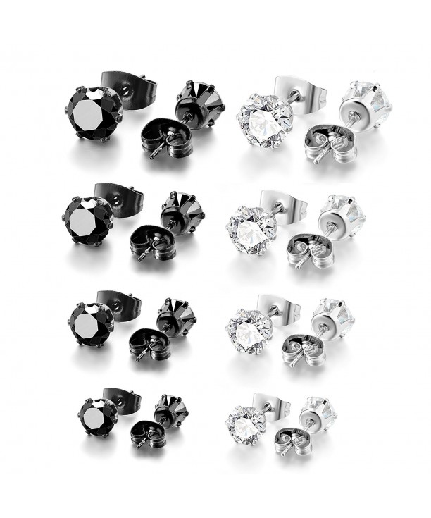 Earrings Pairs Stainless Steel Zirconia