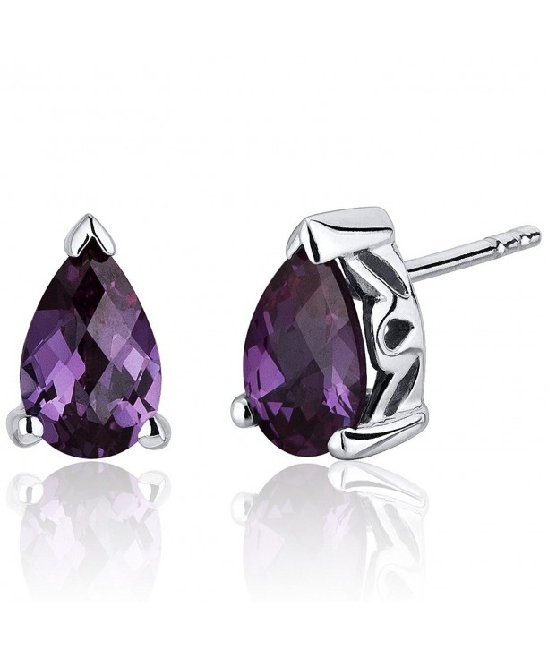 Simulated Alexandrite Earrings Sterling Silver