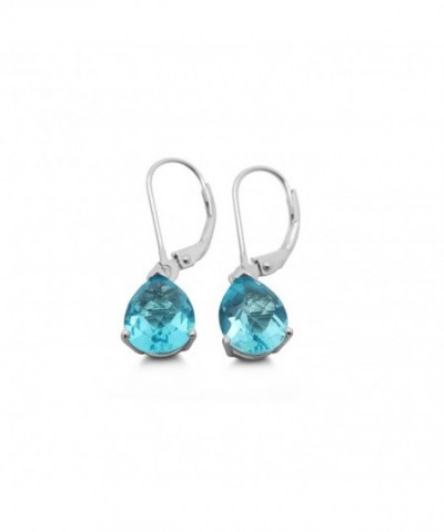 Helenite Pear Leverback Earrings Sterling