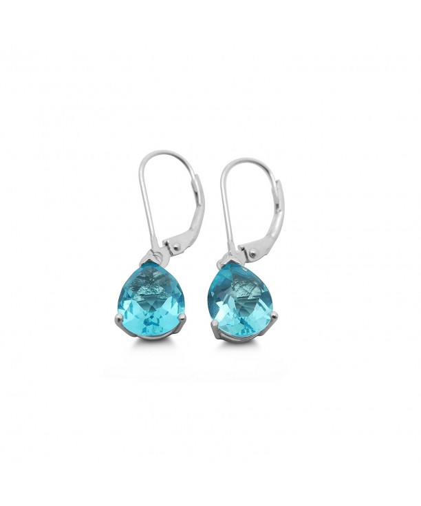 Helenite Pear Leverback Earrings Sterling