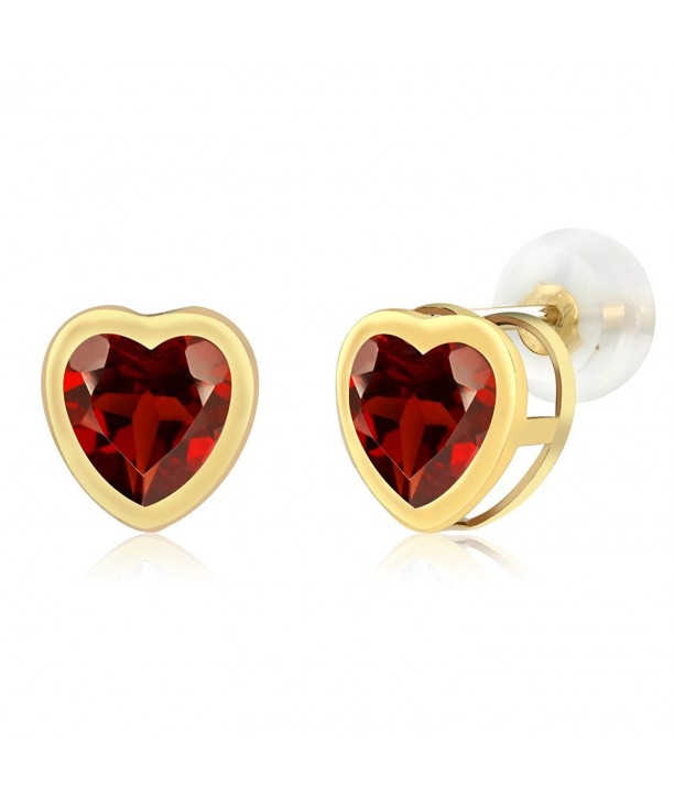 Heart Shape Garnet Yellow Earrings