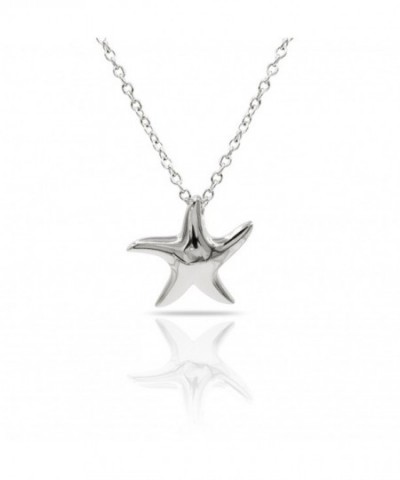 Sterling Necklace Polished Starfish Adjustable