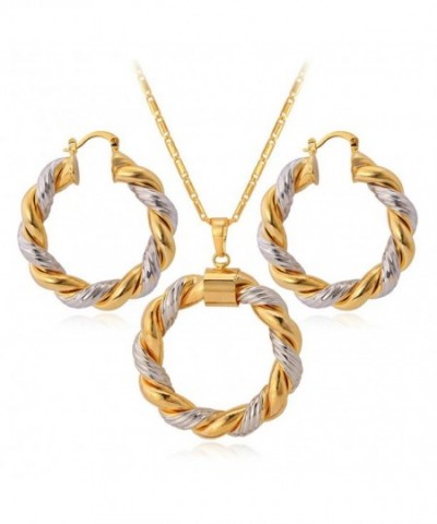 U7 Pendant Necklace Earrings Jewelry