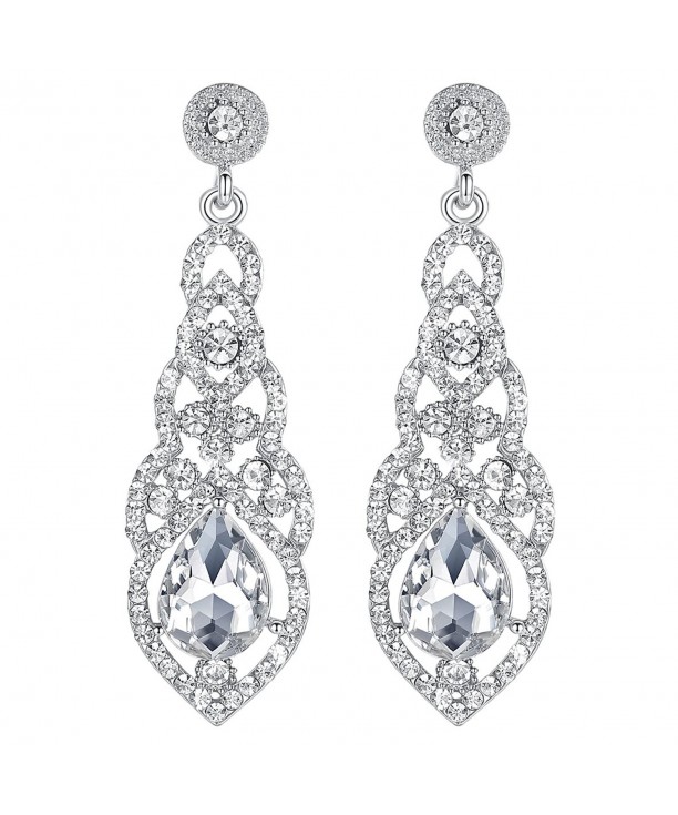 mecresh Crystal Teardrop Earrings Bridemaid