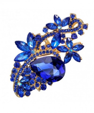 SANWOOD Waterdrop Rhinestone Breastpin Sapphire