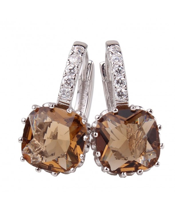 GULICX Crystal Rhinestone Leverback Earrings