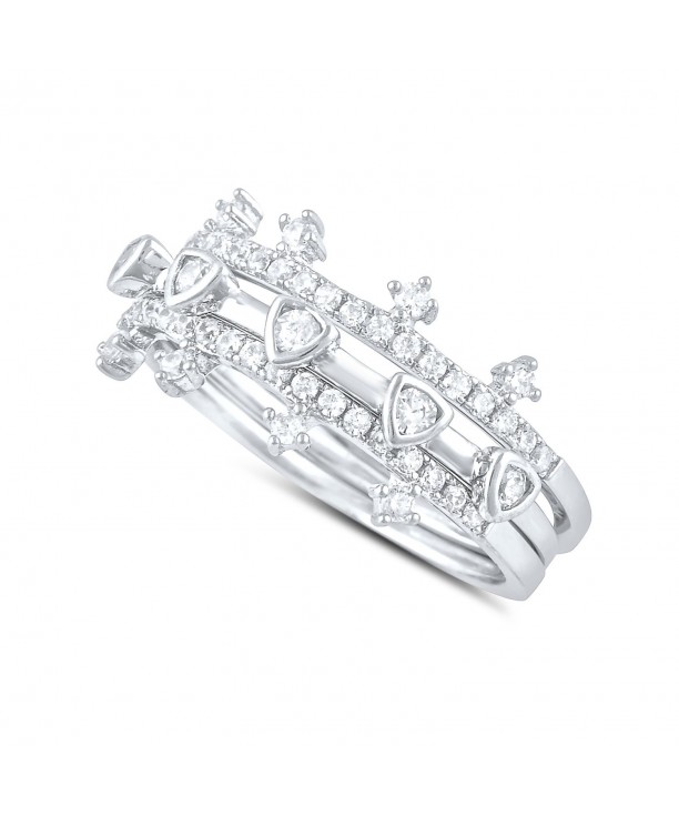 Sterling Silver Simulated Diamond Stackable