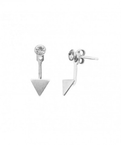 Sterling Rhinestone Crystal Triangle Earrings