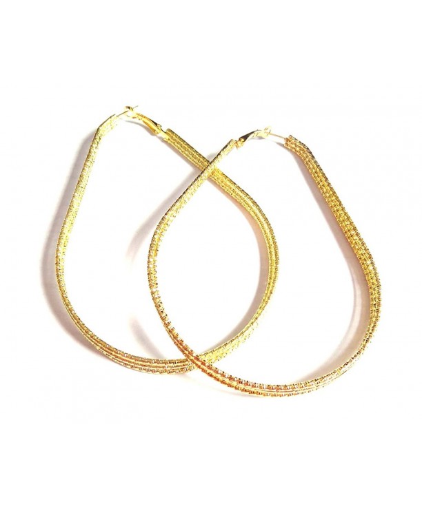 Large Hoop Earrings Teardrop Silver