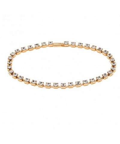 Plated Crystal Princess Tennis Anklet