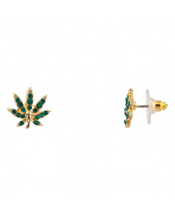 Lux Accessories Delicate Marijuana Earrings
