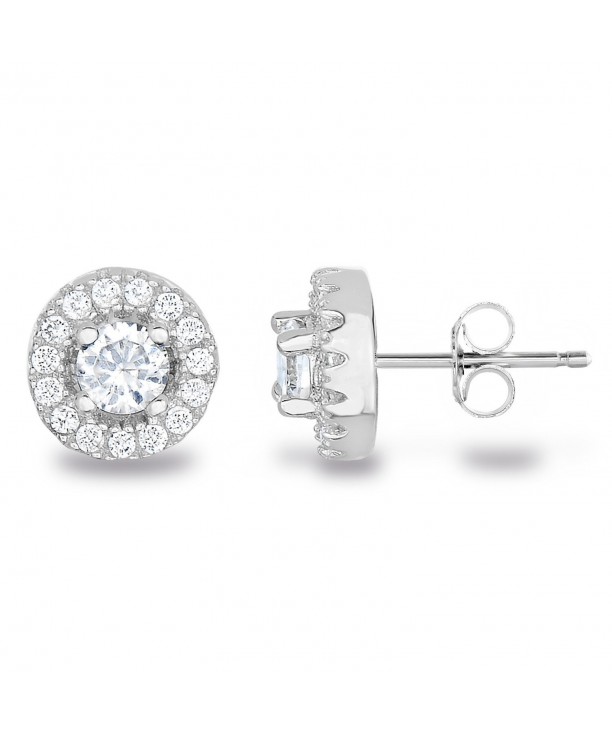 Rhodium Plated Sterling Zirconia Earrings