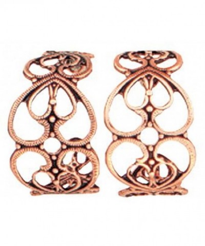 Copper Intertwined Hearts Engraved Earrings
