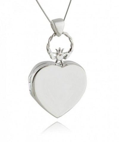 Sterling Silver Claddagh Locket Necklace