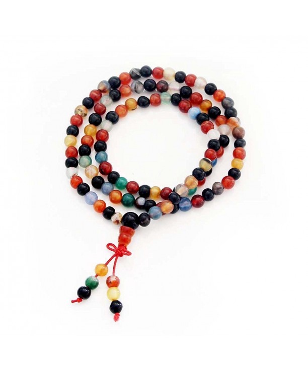 Agate Buddhist Prayer Meditation Necklace