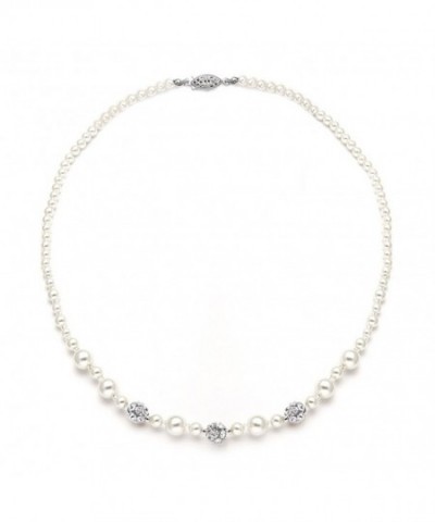 Mariell Simulated Wedding Necklace Swarovski