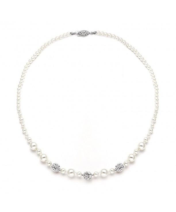 Simulated Ivory Pearl Wedding Bridal Necklace -Swarovski Crystal ...