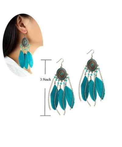 Gold Tone Teardrop Earrings Feather Jewelry