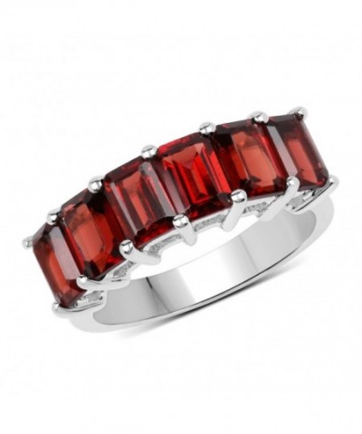 Sterling Silver Octagon Garnet Engagement