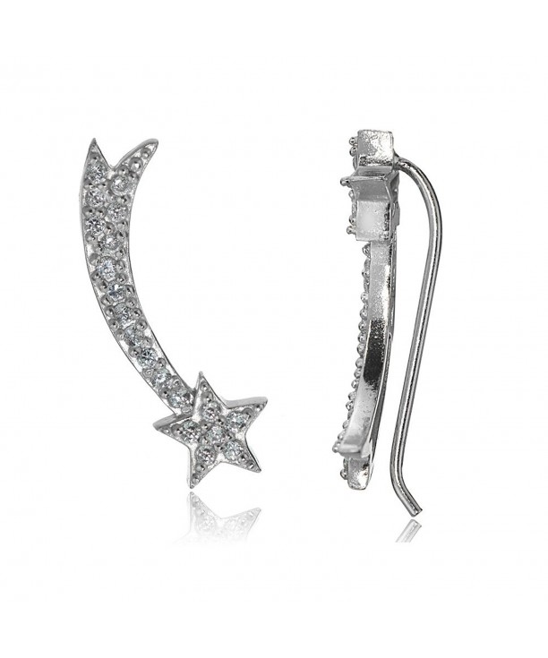 Sterling Zirconia Shooting Crawler Earrings