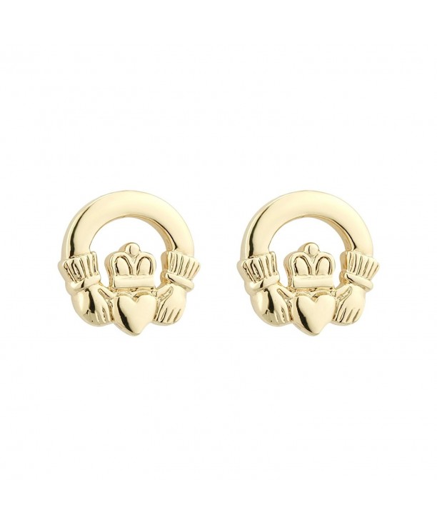 Claddagh Earrings Stud Plated Ireland