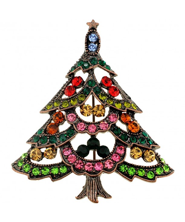 Multi Color Christmas Tree Pin Brooch