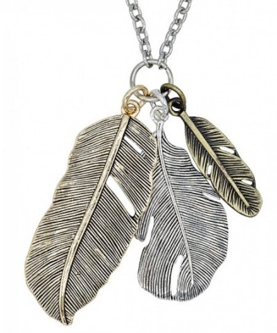 Bohemia Mixed Feather Pendant Necklace