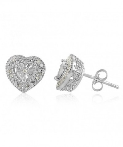 Sterling Silver White Diamonds Earrings