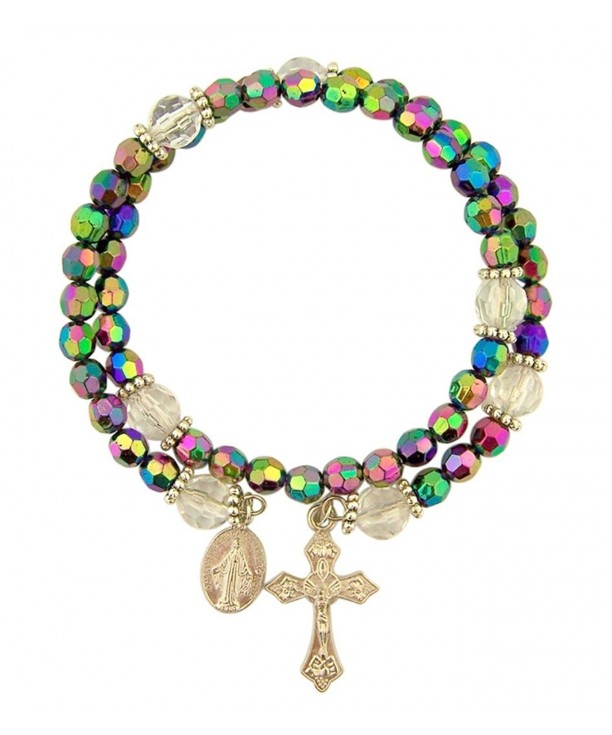 Womens Catholic Purple Miraculous Bracelet