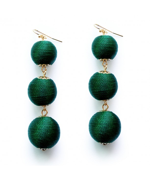 Emerald Earrings Graduated Threaded Statement