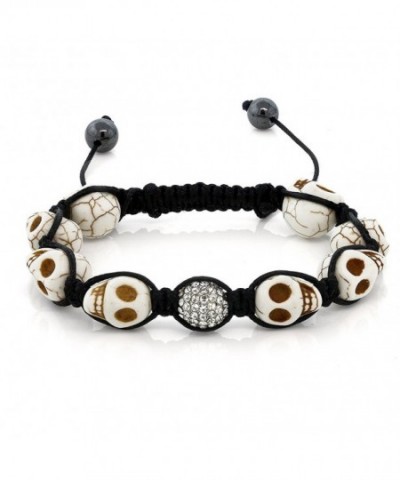 White Disco Dia Cut Adjustable Bracelet