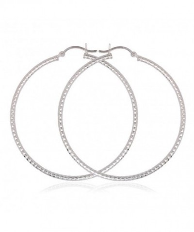 Sterling Silver 45mm Diamond Cut Earrings