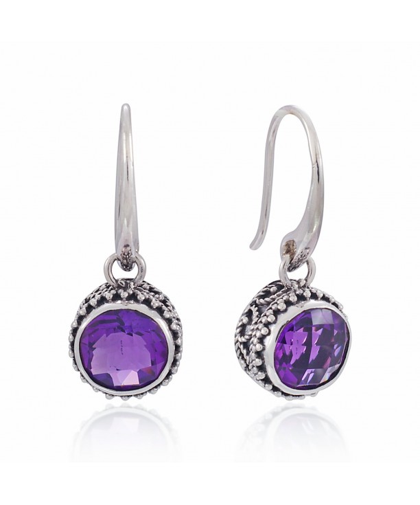 Sterling Silver Vintage Amethyst Earrings