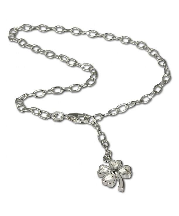 SilberDream anklet shamrock Sterling SDF009