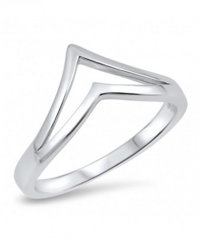 Double Pointed Chevron Sterling Silver