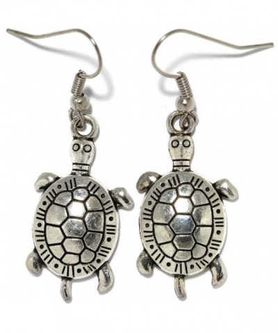 AnsonsImages Turtle Dangle Earrings Metallic