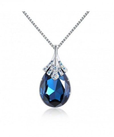 Teardrop Pendant Necklace Swarovski Crystal