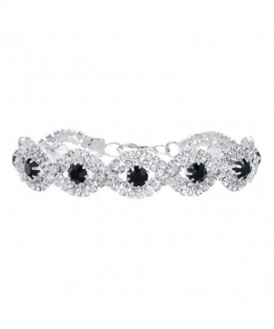 Yumei Jewelry Rhinestone Bracelet Silver tone