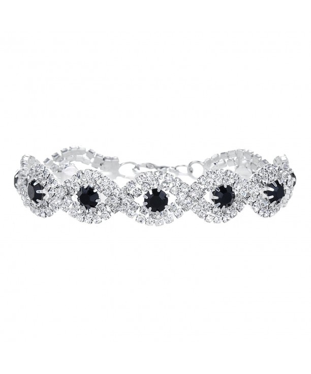 Yumei Jewelry Rhinestone Bracelet Silver tone