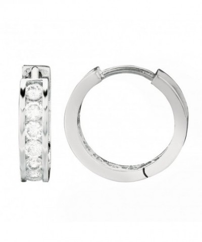 Sterling Silver Channel Zirconia Earrings