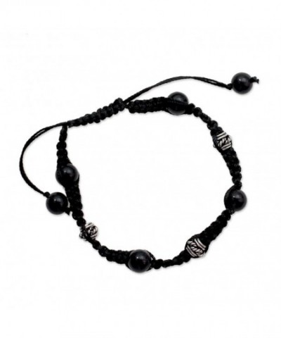 NOVICA Adjustable Shamballa Bracelet Sterling