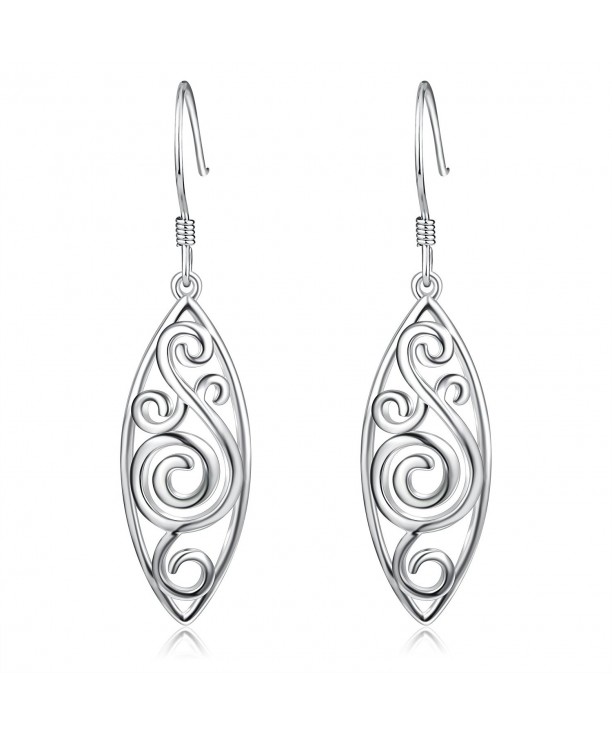 Sterling Silver Polished Filigree Earrings