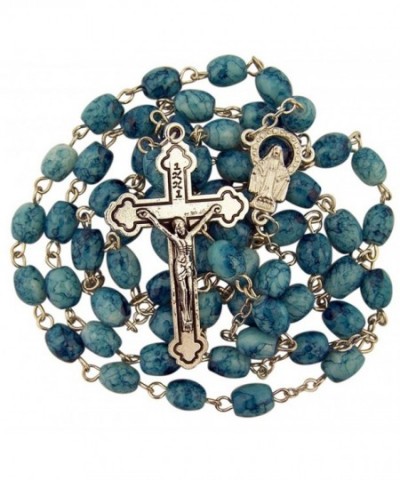 Light Marbleized Glass Grace Rosary