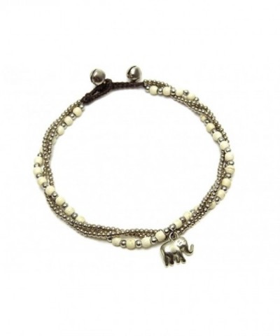 Elephant Jewelry Bracelet Howlite Silver tone